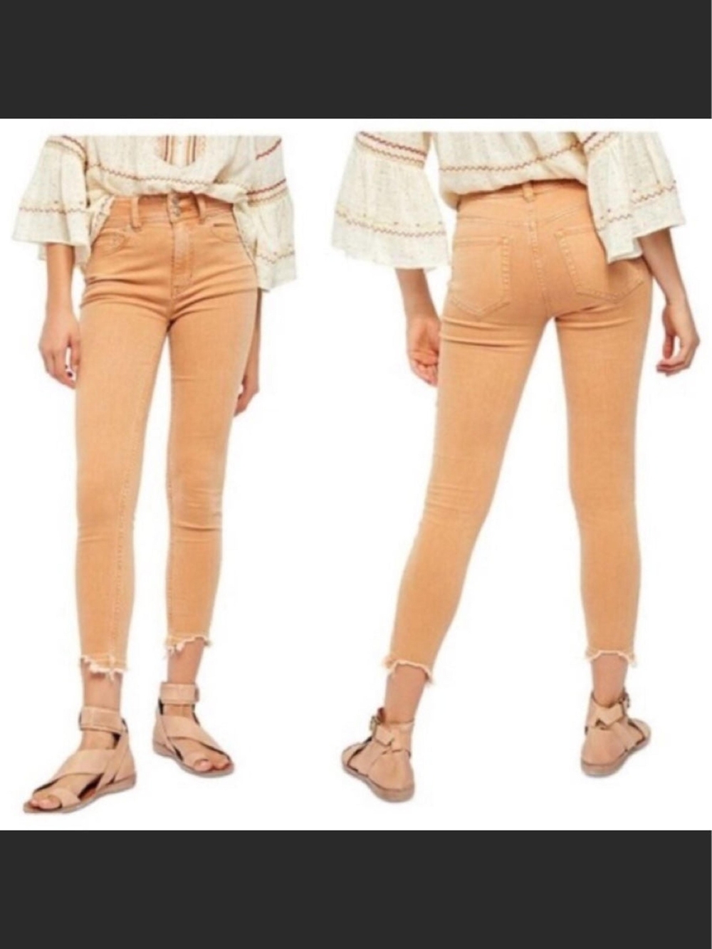 We The Free/Free People High-Waist Peach Skinny Jeans for Women